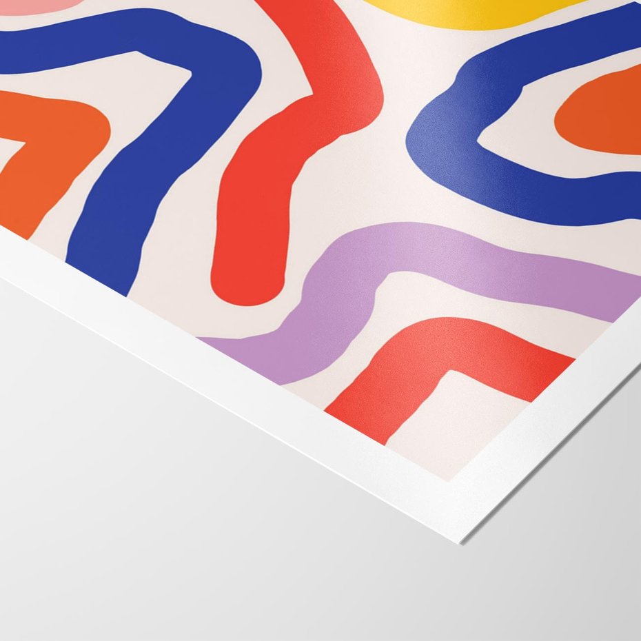 Plakat bez ramy 21x30 - Intrygujące Widzenia - abstrakcyjny kolorowy obraz, kolorowe linie