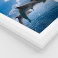 Plakat w ramie 30x40 - Spotkanie z naturą - morze, delfiny - rama biała