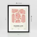 Plakat w ramie 40x50 - Nowoczesna Miłość - nowoczesna grafika, pastelowe kolory - rama czarna