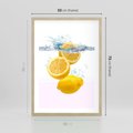 Plakat w ramie 50x70 - Świeże cytryny pełne smaku - cytryny, owoce - rama drewno