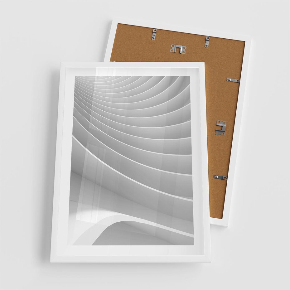 Plakat w ramie 50x70 - Geometryczna Harmonia - geometryczne, kształty - rama biała