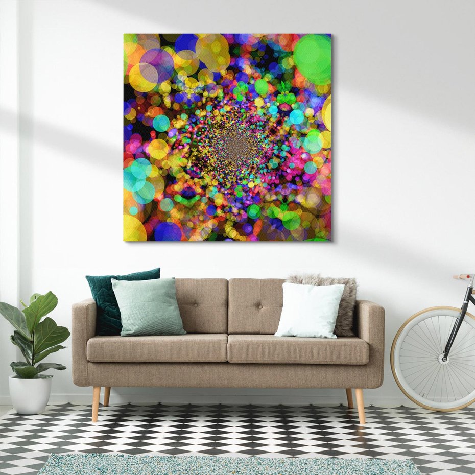 Obraz na płótnie 30x30 - Abstrakcja: gra kolorów i form - abstrakcja