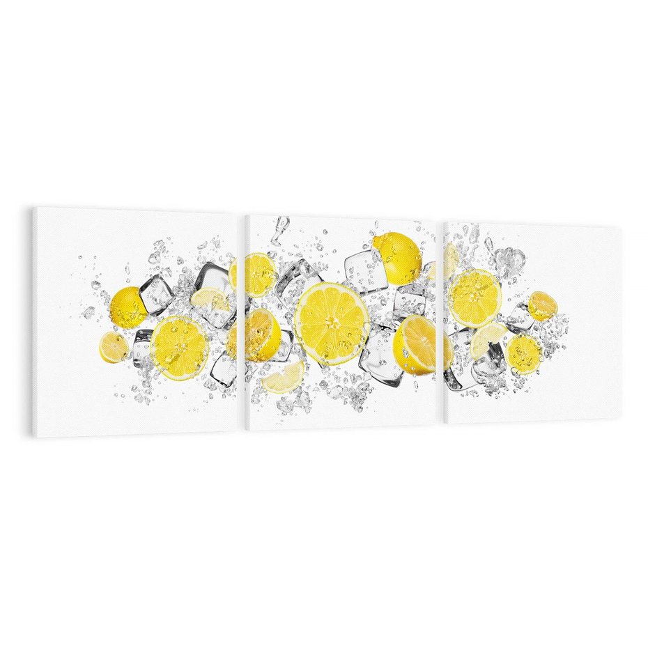 Obraz na płótnie 150x50 - Odkryj świeżość - lód, cytryny