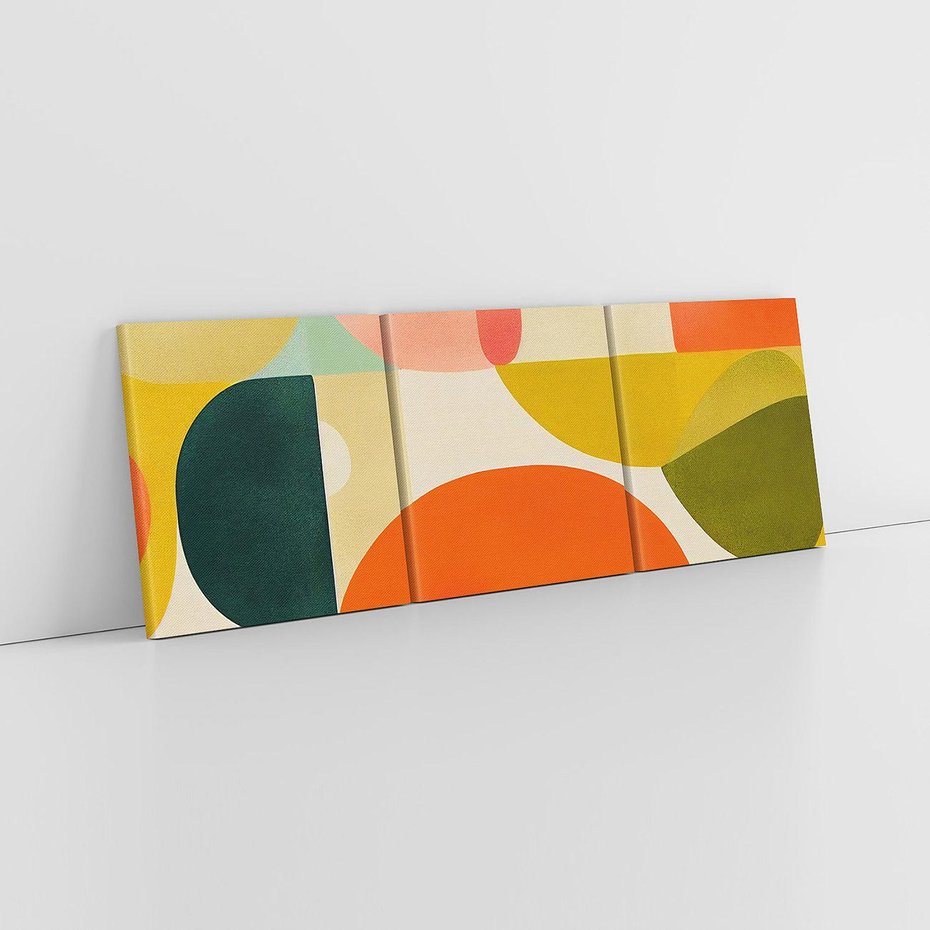 Obraz na płótnie 120x40 - Eklektyczne Oblicza - geometryczne kolorowe kształty, eksplozja kolorów