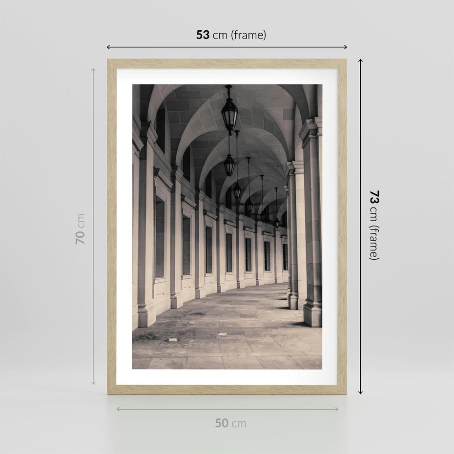 Plakat w ramie 50x70 - Kolumny Elegancji - architektura, kolumny - rama drewno