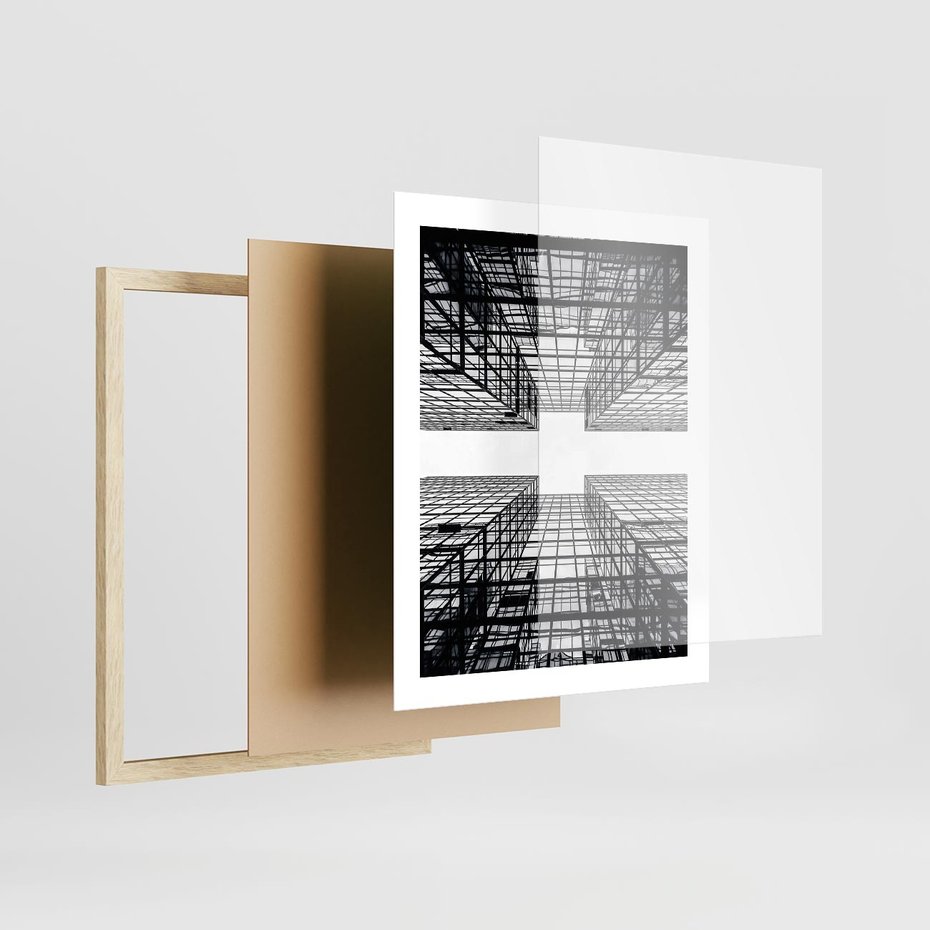 Plakat w ramie 40x50 - Czar i Wielkość - wieżowce, architektura - rama drewno