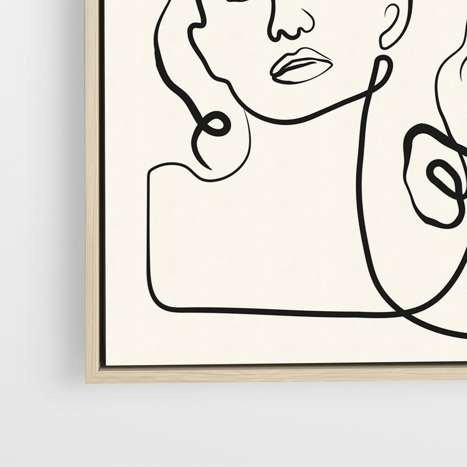 Obraz w ramie 80x80 - Trzy Kobiety - 3 kobiety, antyczny posag - rama drewno