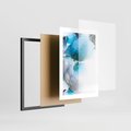 Plakat w ramie 30x40 - Elegancja Marmuru - marmur, błękit - rama czarna