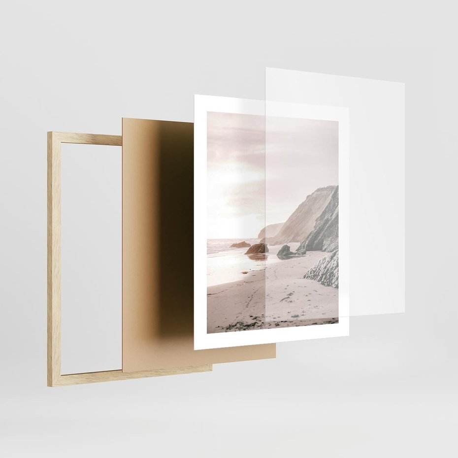 Plakat w ramie 40x50 - Przybrzeżna Piękność - klify, skały nad morzem - rama drewno