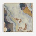 Obraz w ramie 50x50 - Melancholijne oddechy pędzla - abstrakcyjne formy, zgaszone kolory - rama drewno