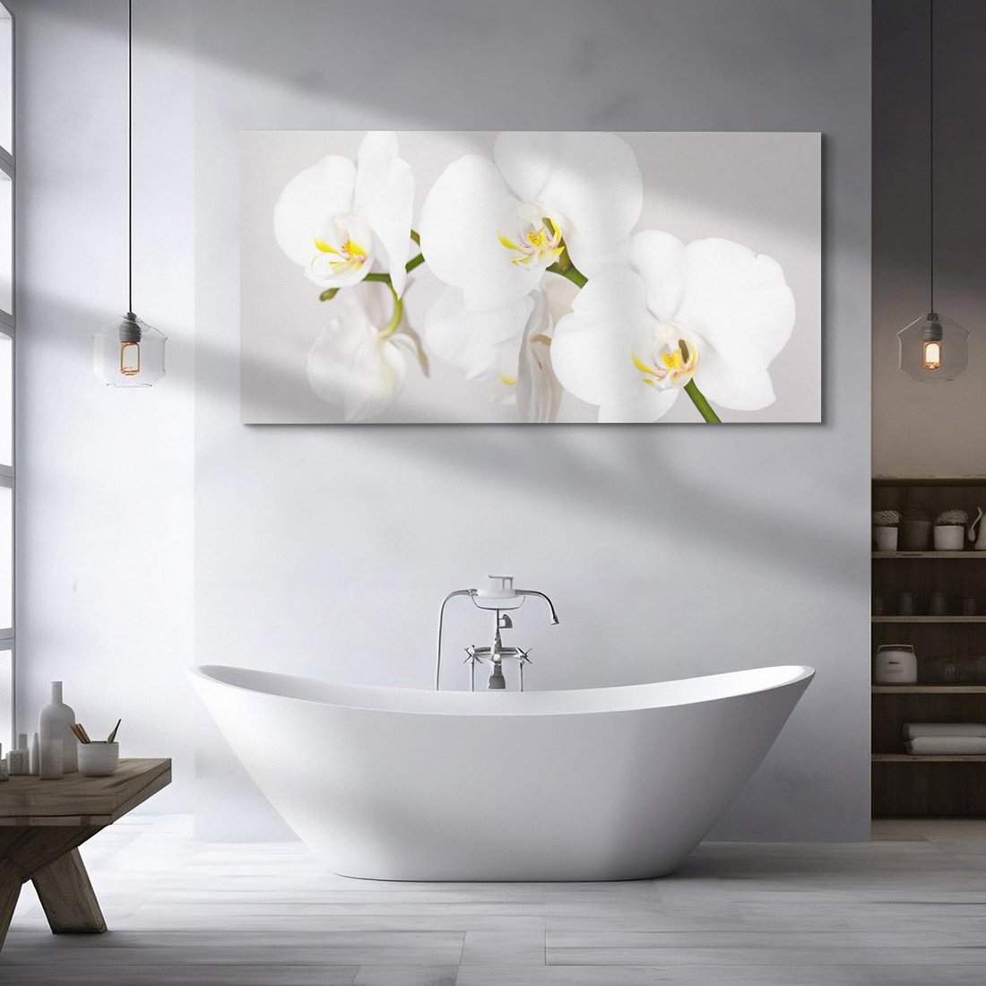Obraz na płótnie 120x60 - kwiatowy urok - orchidea, kwiat