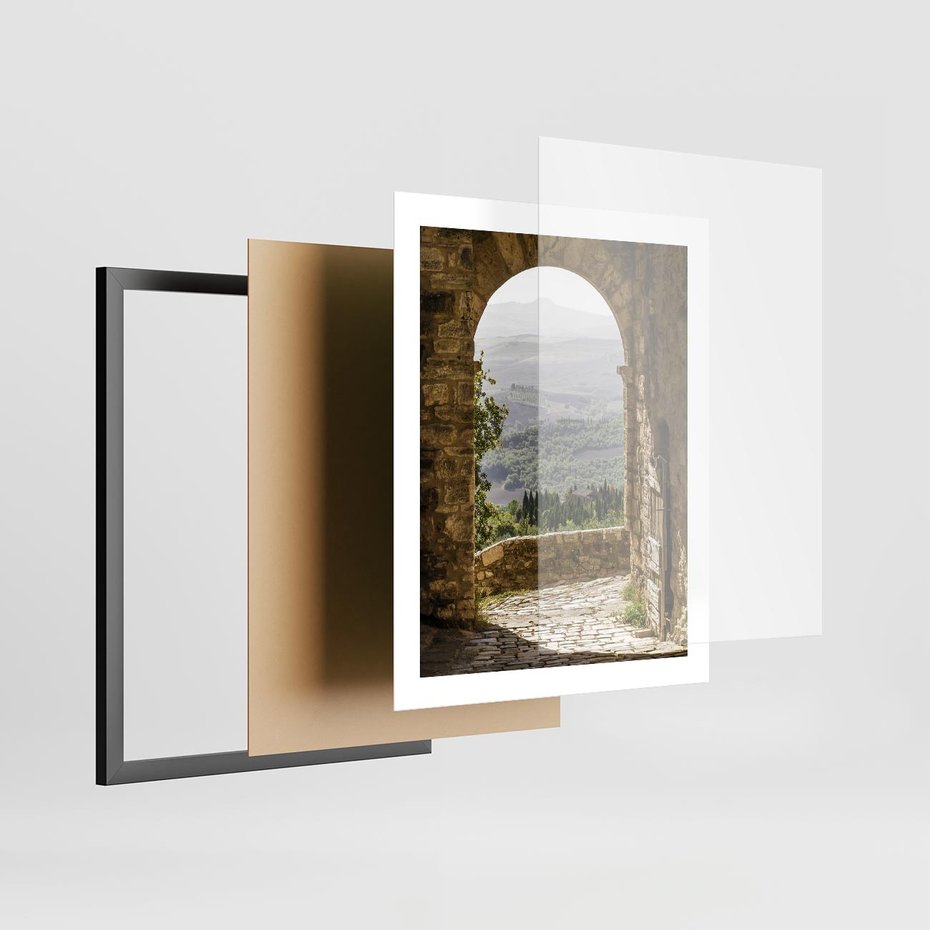 Plakat w ramie 40x50 - Słoneczne Piękno Włoch i Prowansji - Włochy, Prowansja - rama czarna