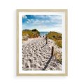 Plakat w ramie 50x70 - Mewy nad Morzem - plaża, mewy - rama drewno