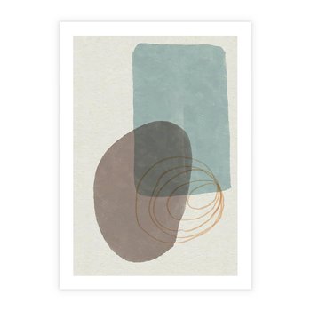 Plakat bez ramy 30x40 - Rozkwitające Formy - geometryczne elementy, stonowane ziemiste kolory