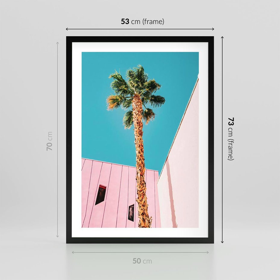Plakat w ramie 50x70 - Palma w Miami - palma, miami - rama czarna