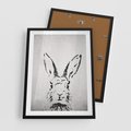 Plakat w ramie 50x70 - Szkicowany królik w grafice - szkic, królik - rama czarna