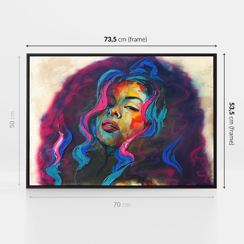 Obraz w ramie 70x50 - Bujna Ekspresja - grafika komputerowa, przypomina obraz olejny - rama czarna