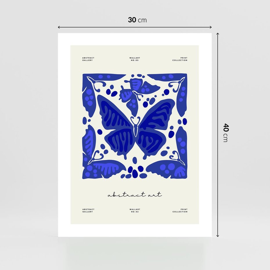 Plakat bez ramy 30x40 - Wibracje Wnętrza - nowoczesny plakat, odcienie błękitu