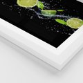 Plakat w ramie 40x50 - Świeżość Cytrusów - limonki, cytryny - rama biała