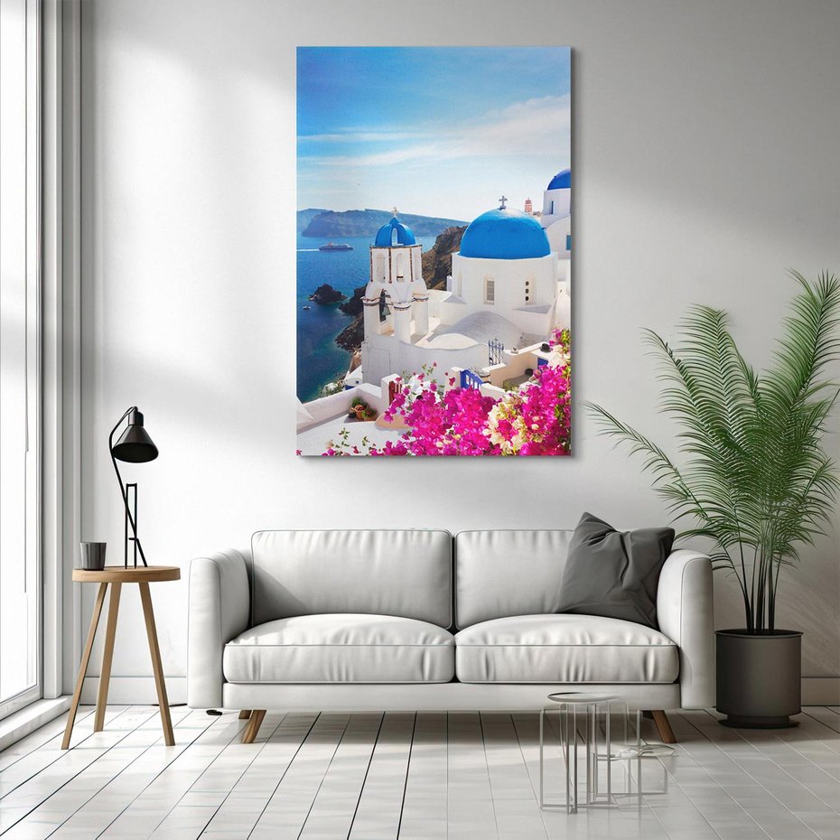 Obraz na płótnie 80x120 - Perspektywa na Santorini - Santorini, perspektywa