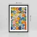 Plakat w ramie 50x70 - Rozkwitające Wzory Abstrakcji - abstrakcyjny obraz, mnogość kolorów - rama czarna