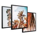 Zestaw obrazy w ramie 40x50 galeria - Palmy, tropiki, plaża, lato, wakacje - rama czarna