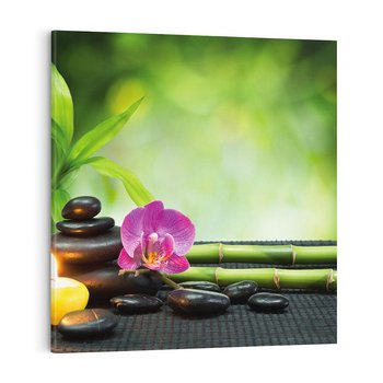 Obraz na płótnie 40x40 - Ukojenie kamieni w SPA - kamienie, SPA