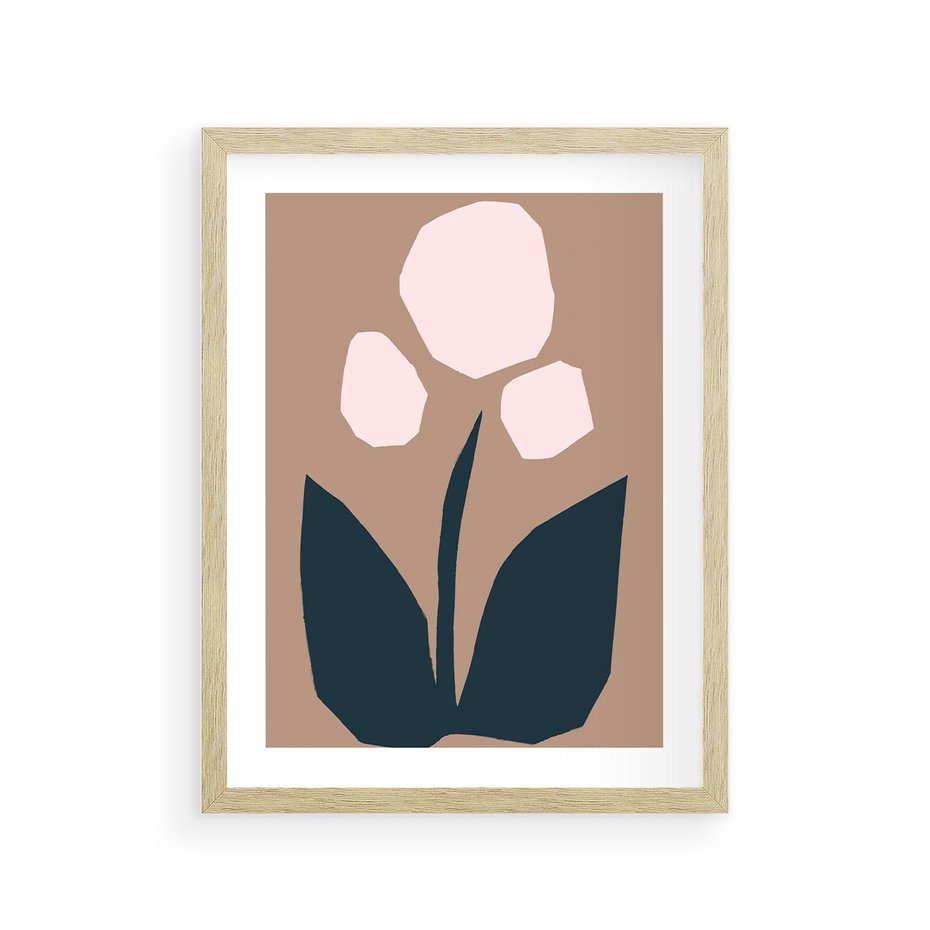 Plakat w ramie 30x40 - Refleksje Boho Przyrody - abstrakcyjny obraz, plakat - rama drewno