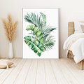 Obraz w ramie 70x100 - Piękno Złotej Rośliny - złote, liście - rama biała
