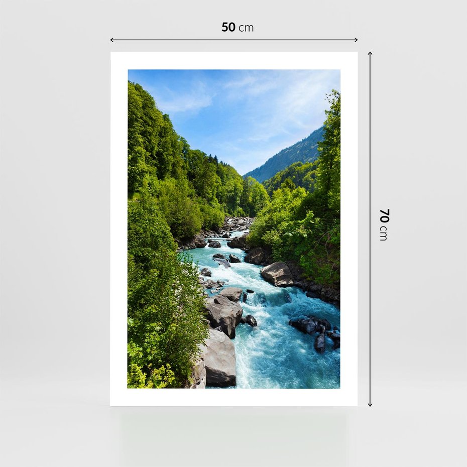 Plakat bez ramy 50x70 - Górski strumyk - strumyk, góry