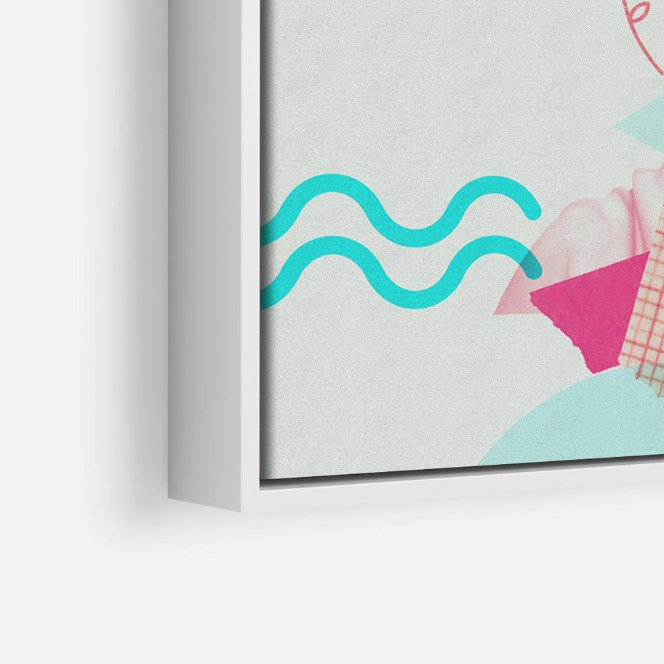 Obraz w ramie 100x70 - Sztuka w Różach - nowoczesna sztuka, kolaż ze zdjęć - rama biała