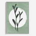 Obraz w ramie 70x100 - Kształty Zielonego Ukojenia - zielony plakat, roślinne motywy - rama biała