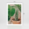 Plakat bez ramy 21x30 - Boho Urok - kaktus w doniczce, gliniana doniczka