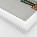 Plakat w ramie 30x40 - Zieleń i Subtelność - kaktusy, liście - rama biała
