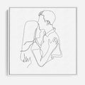 Obraz w ramie 50x50 - Bezgraniczne Przenikanie - para zakochanych, kobieta i mężczyzna - rama biała