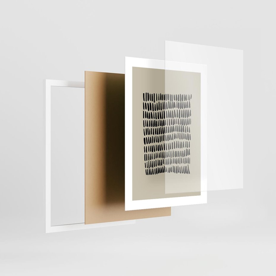 Plakat w ramie 30x40 - Echa Zapomnianych Wymiarów - nowoczesna sztuka, plakat - rama biała