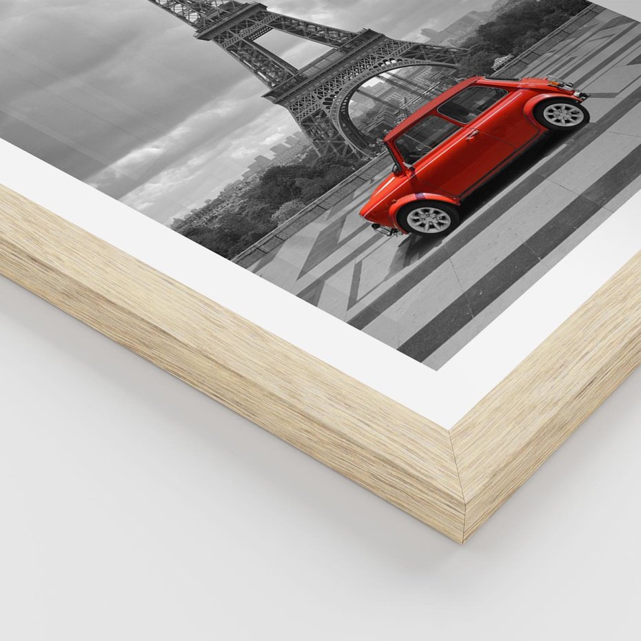 Plakat w ramie 40x50 - Paryż z wieżą Eiffla w tle - Paryż, Eiffla - rama drewno