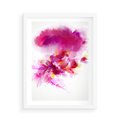 Plakat w ramie 50x70 - Kwiaty abstrakcji - abstrakcja, kwiaty - rama biała