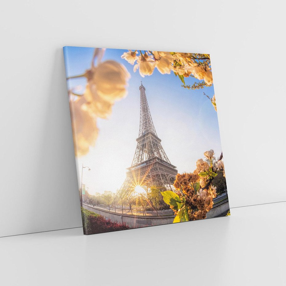 Obraz na płótnie 70x70 - Ikona Paryża - Wieża, Eiffla