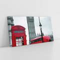 Obraz na płótnie 100x50 - Uliczka z charakterystyczną budką w Londynie - Londyn, budka