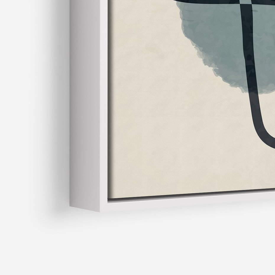 Obraz w ramie 70x100 - Migotliwe Refleksje - abstrakcyjne nieregularne kształty, minimalistyczny plakat - rama biała