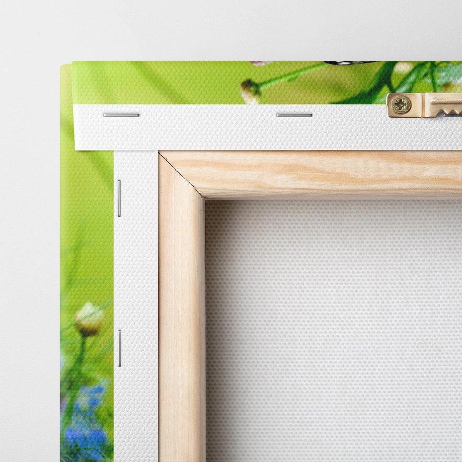 Obraz na płótnie 30x30 - Kwiatowy Taniec - motyl, kwiaty