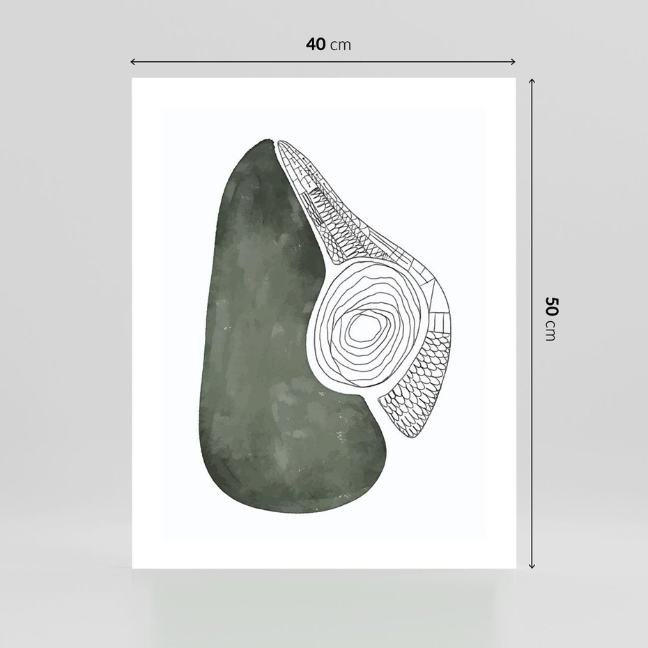 Plakat bez ramy 40x50 - Owocowe Boho Inspiracje - minimalistyczny plakat, gruszka