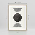 Plakat w ramie 50x70 - Tajemnicza Kompozycja - abstrakcyjne czarno białe formy, minimalizm - rama drewno