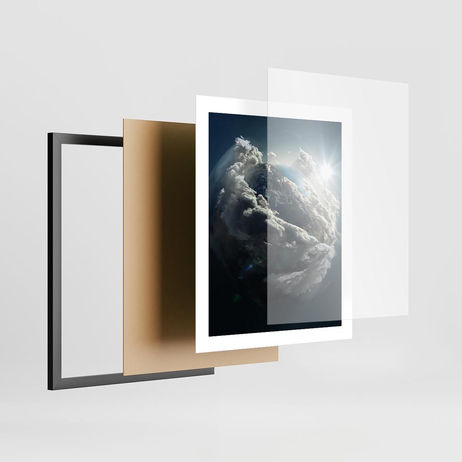 Plakat w ramie 40x50 - Chmurowa aura nad horyzontem - atmosfera, chmury - rama czarna