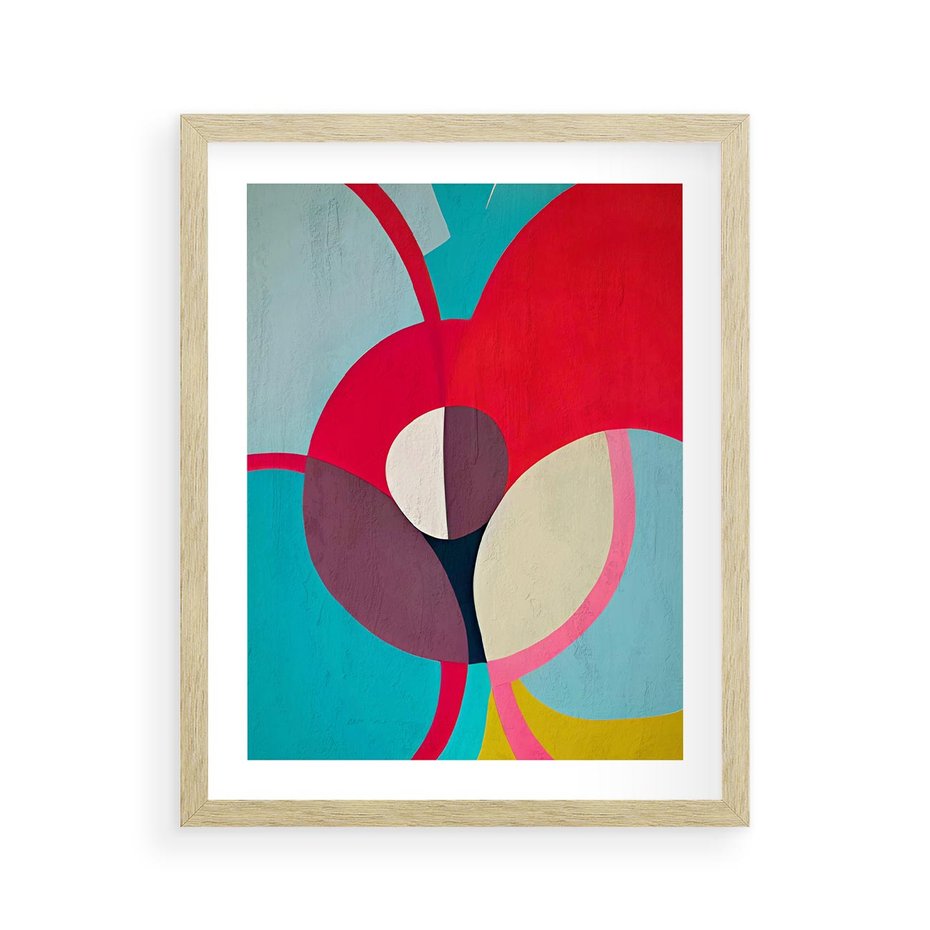 Plakat w ramie 40x50 - Kolorowe Odsłony Inspiracji - abstrakcyjny obraz, olejny - rama drewno