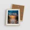 Plakat w ramie 40x50 - Magia zachodu słońca na plaży - zachód, słońca - rama drewno