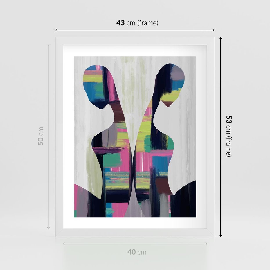 Plakat w ramie 40x50 - Nowa Era - abstrakcyjny plakat, nowoczesna sztuka - rama biała