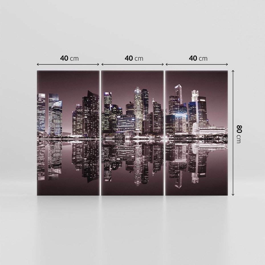 Obraz na płótnie 120x80 - Miejskie światła ożywiające nocne niebos - Singapur, miasto