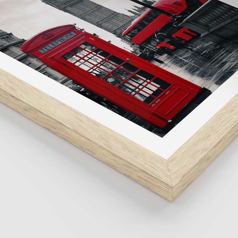 Plakat w ramie 50x70 - Londyński Klimat Telefoniczny - Londyn, telefon - rama drewno